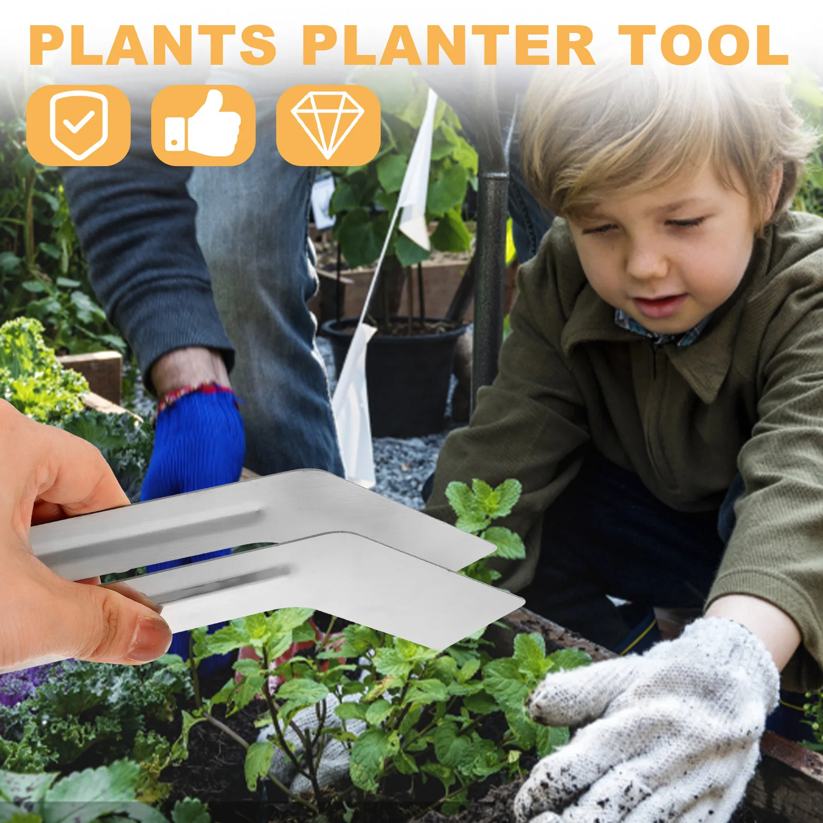 

Plants Transplanting Tong Stainless Steel Small Tong for Garden Use Durable Handy Plants Removal Transplanting Tool Easy