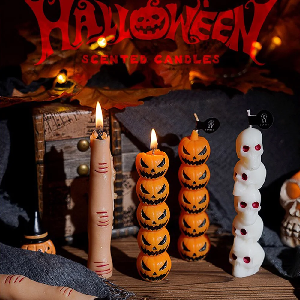 3PCS/1PC Halloween Aromatherapie Handgemachte Sojawachskerzen Kreatives Styling Unverzichtbar für die Einstellung der Atmosphäre während der Halloween