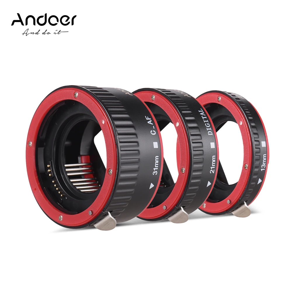 Andoer Auto Focus AF Macro Extension Tube Adapter Ring for Canon EOS EF EF-S Mount Lens Replacement for Canon 60D 7D 5D II 550D