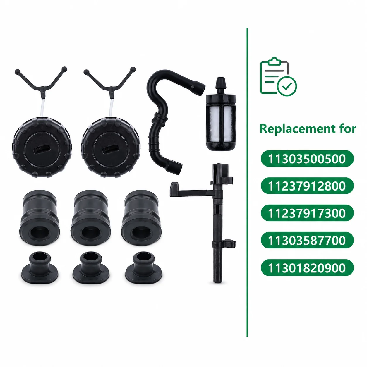 For STIHL MS180 MS170 018 017 Saw Fuel Cap Filter Hose Shift Shaft Kit, Retaining Rings End Caps, OEM 11303500500 11237912800