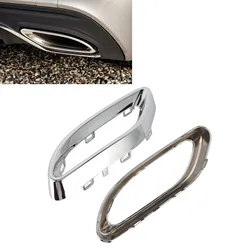 Gloss Chrome Exhaust Tip Cover Trims Replacement for Mercedes‑Benz A B C E GLC CLS‑Class W177 W247 W205 W213 X253 C257