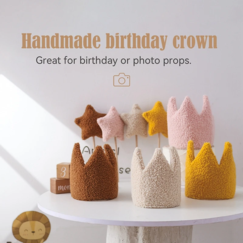 Let’s Make Baby Happy Birthday Party Hat Set Crown Headband Magic Wand Toy Banner Cake Birthday for Kids Party Photography Props