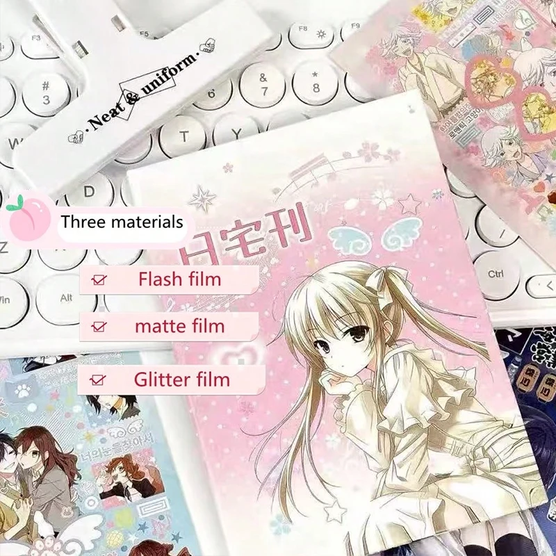 Kawaii Japanese Anime Sticker Book Anime Characters Retro Magazine Cut Film Sticker Book Material DIY Decorative Collage Gifts image 5