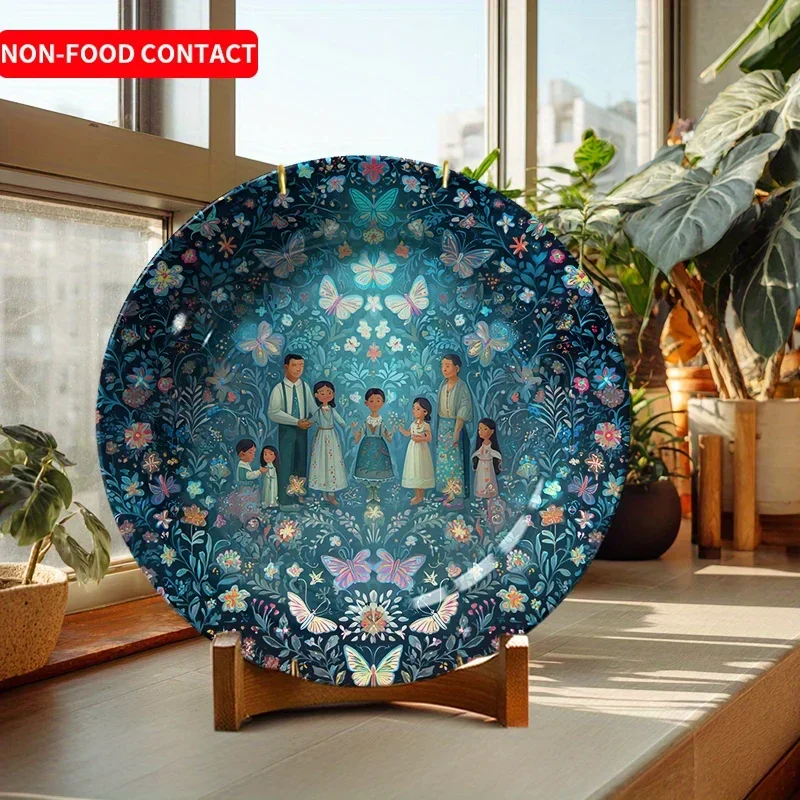 1 Exquisite Ceramic Decorative Plate with Butterfly Pattern for Home & Garden, Wall or Tabletop Display – Non-Food Contact Gift