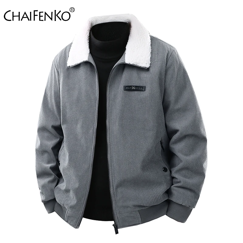 

Outdoors Loose Comfort Windproof Men Coat New Fashion Lapel Keep Warm Casual Jacket Winter Fleece Thicken Comfort Men Parka