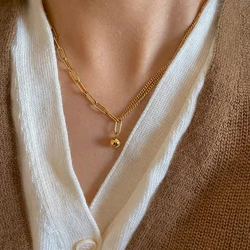 Stainless Steel Necklaces Minimalism Round Pendant Multilayer Chain Trending Luxurious Necklace For Women Jewelry Banquet Gift