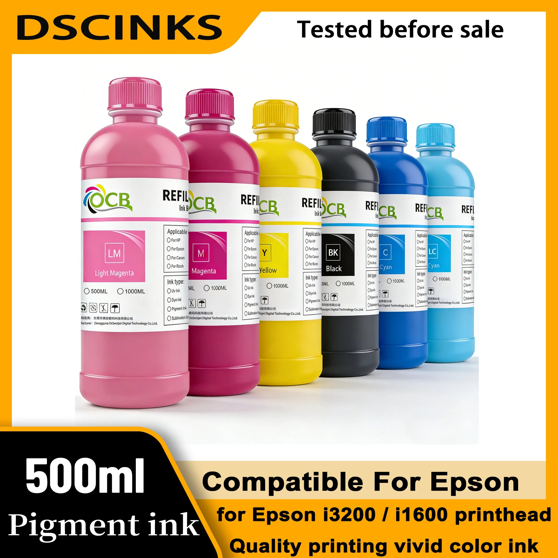

500ml i3200 pigment ink for Epson i3200 printhead for Epson i1600 printhead vivid pigment ink waterroof