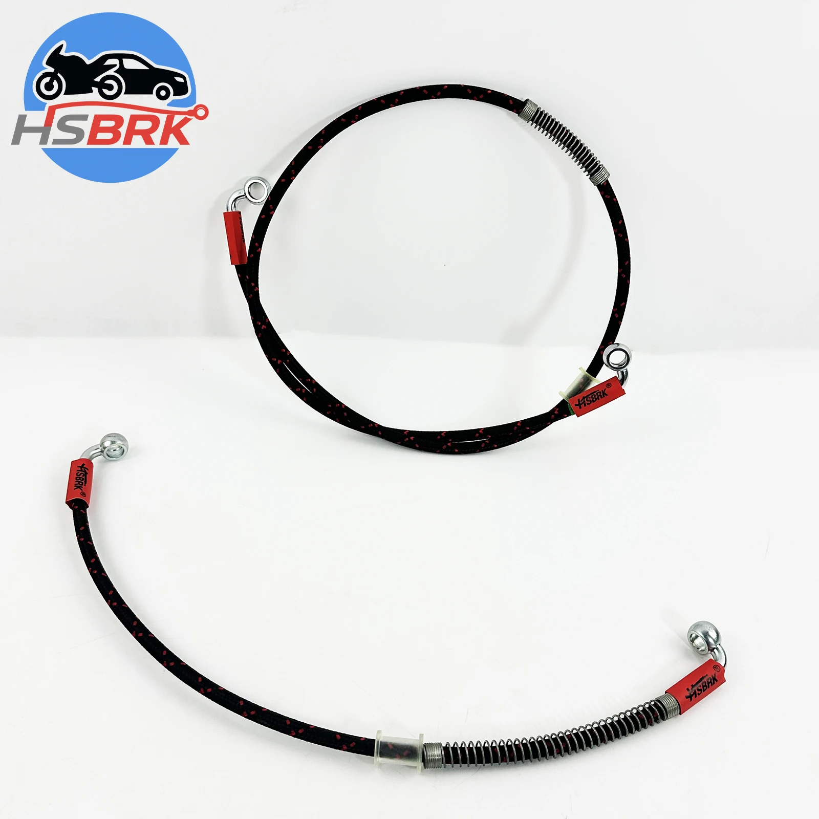 10–200CM M10 Joint Brake Line BlackRed Universal  Stainless Steel Braided Nylon Brake Hose for Motorcycle/Car Modification
