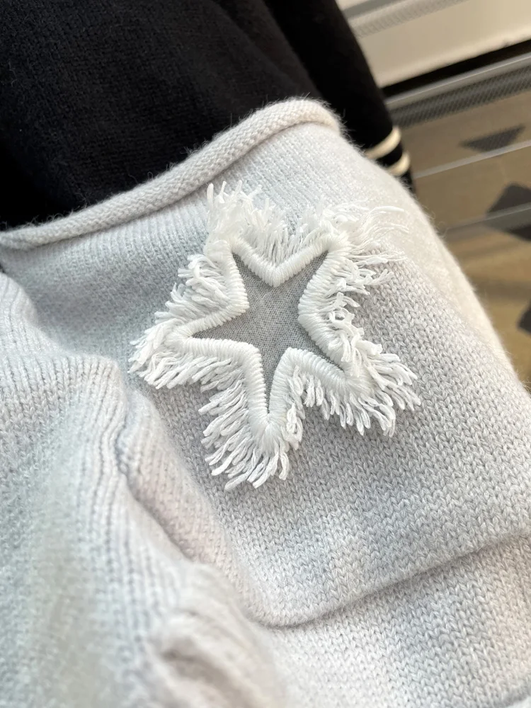 Veste Cardigan de Style ample et paresseux pour femmes, automne et hiver, manteau d'épissure d'étoiles, pulls tricotés doux et collants, haut