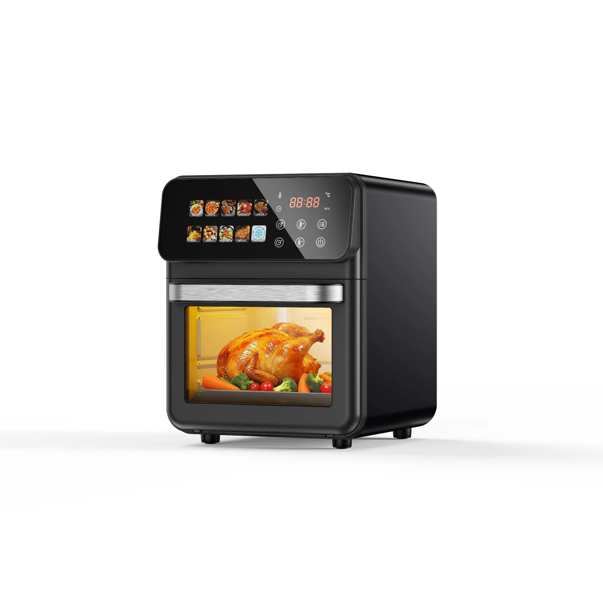 Air Fryer Oven 14L Stainless Steel Large Capacity Visible Touch Control 1350W house hold Oil-Free Multi-Function Fryer