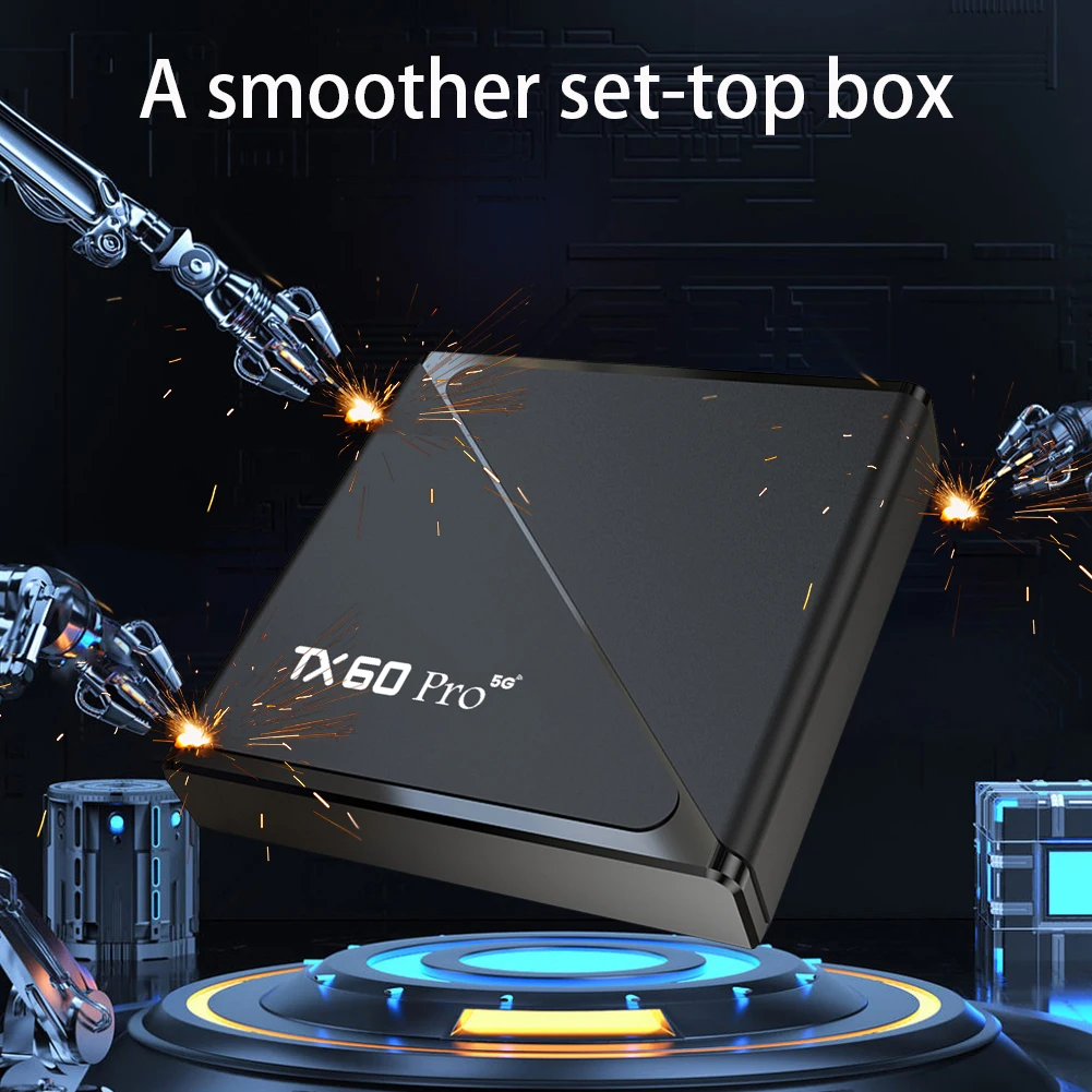 Android 16 Smart TV Box Allwinner H313 Quad Core 2.4G e 5G Dual WiFi6 Lettore multimediale Set Top Box Telecomando vocale digitale 16G 256G