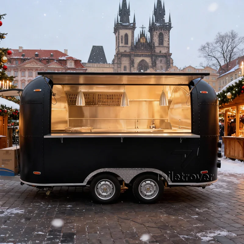 

Modern Street Tacos Barbecue Popcorn French Fries Shawarma Food Truck Dimension Custom Food Trailer
