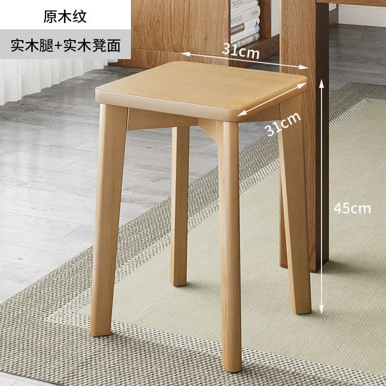 Cadeira de jantar de madeira maciça macia, moderna, simples, sala de estar, pode ser empilhada