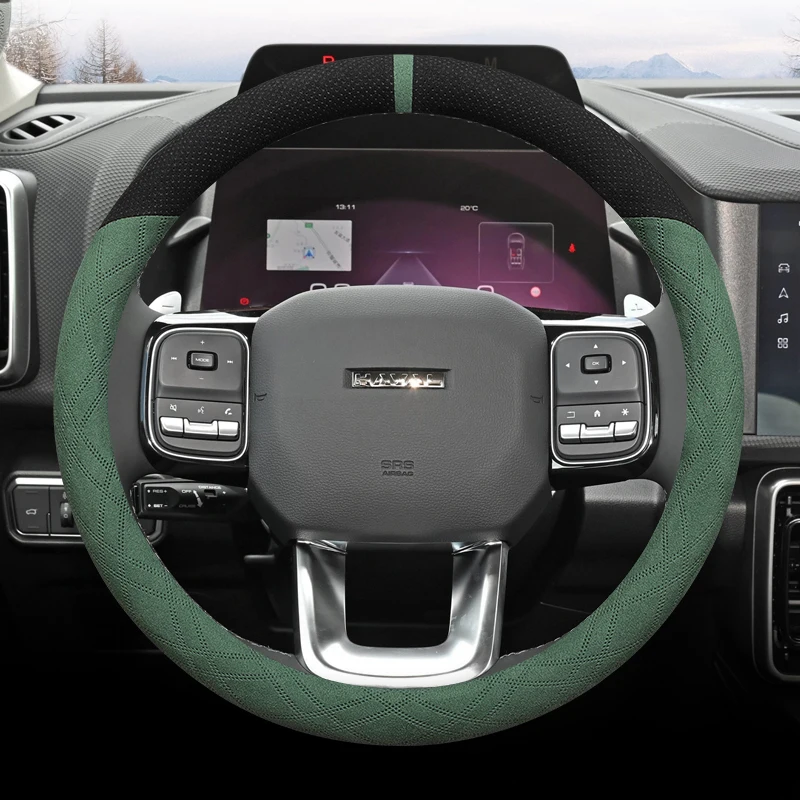 

For Haval Dawg Big Dog 2024 Suede Ultrathin Steering Wheel Cover Wrap Non-Slip Four Season Universal Car Interior Accessories