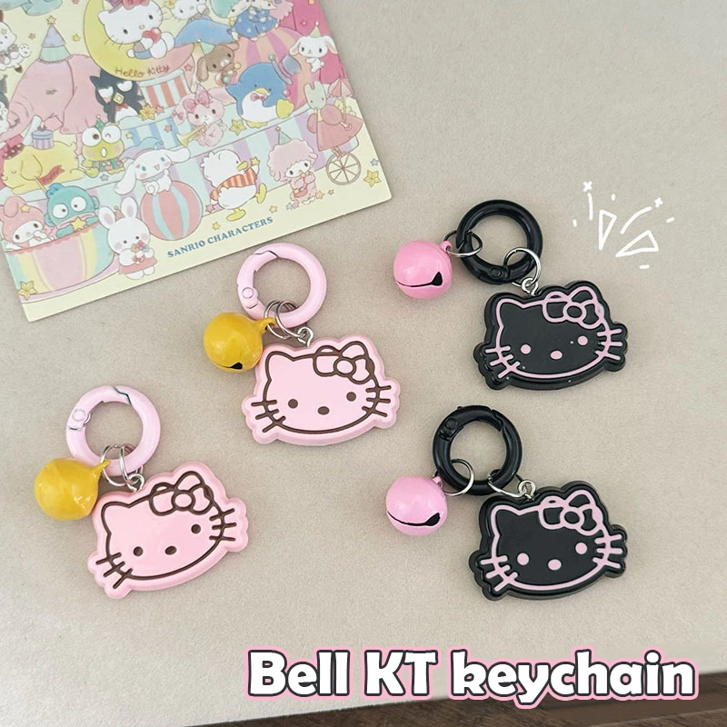 Cartoon Anime Cute Kt Cat Keychain Car Key Ring Pendant Funny Creative Doll Keychain Schoolbag Decoration Accessories Gifts