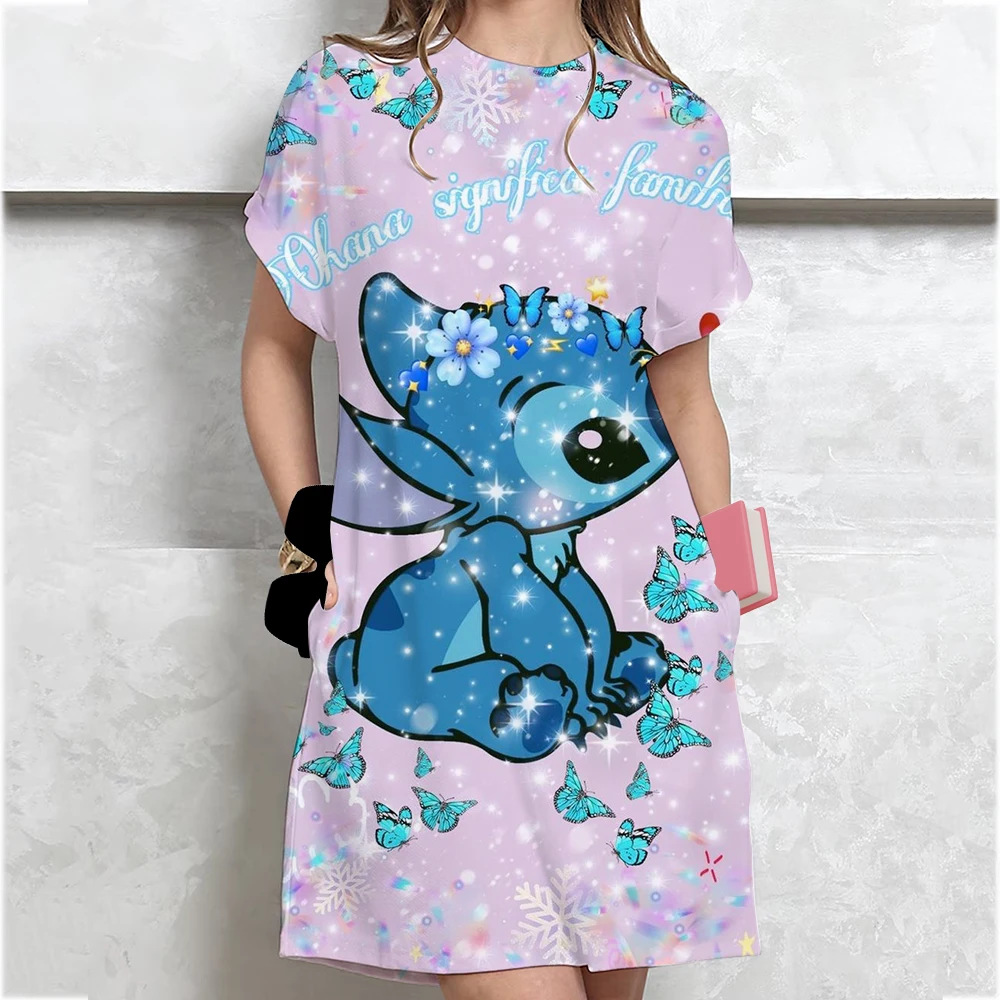 Sundress ชุดลําลองแขนสั้นของผู้หญิงชุดใหม่ขนาดบวกของผู้หญิงหลวมย้อนยุคเย็บพิมพ์เสื้อยืดจั๊มสูท