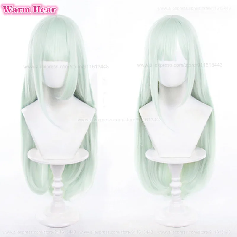 Anime Mutsumi Wakaba Synthetic 75cm Light Mint Green Long Straight Hair Cosplay Anime Wig Heat Resistant Hair Halloween Wigs