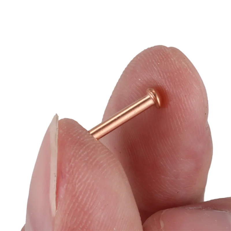 B50C 500 Pcs 5/64Inch X 25/64Inch Round Head Copper Solid Rivets Fasteners