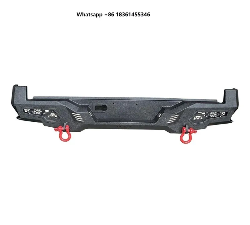 For  Tacoma 2016–2023, 4x4 Pickup Truck Parts, Rear Bumper Crossbar Black Steel Rear Bumper (with Tow Hook) C4 Style,
