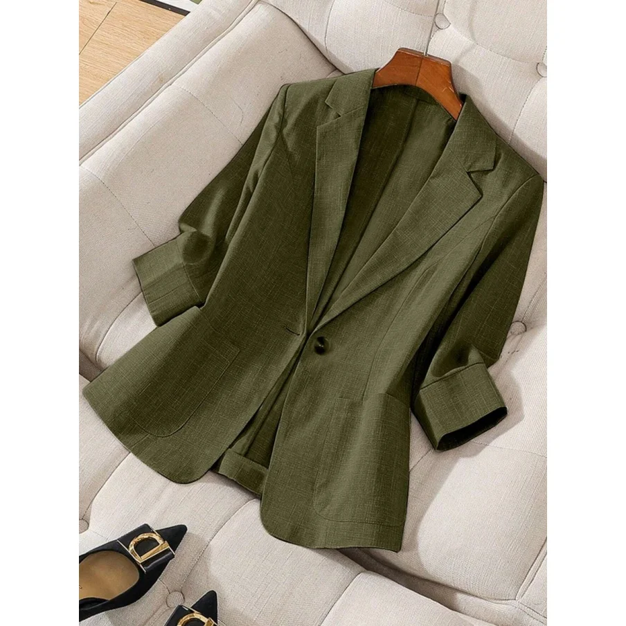 

Новый модный женский пиджак - однотонное зимнее пальто на пуговицах на осень-зиму - элегантная универсальная подходящая куртка