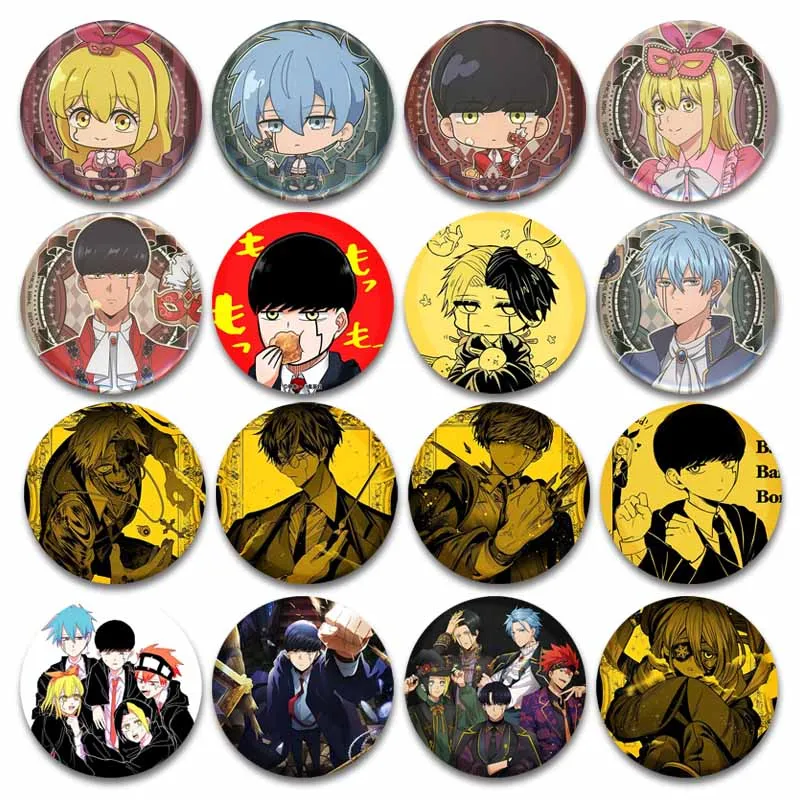 Mashle: Magic and Muscles Round Brooch Anime Character Dot Barrett Lance Lemon Mash Burnedead Badge Cartoon Enamel Pins Gift