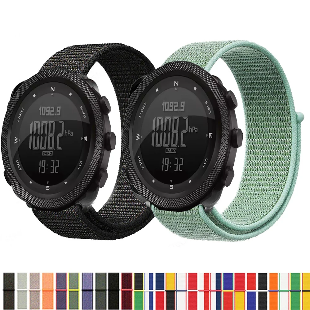 النايلون حلقة حزام ل NORTH EDGE APACHE-46 Smartwatch استبدال سوار الرياضة حزام الساعات Correa ل NORTH EDGE APACHE 46 الفرقة