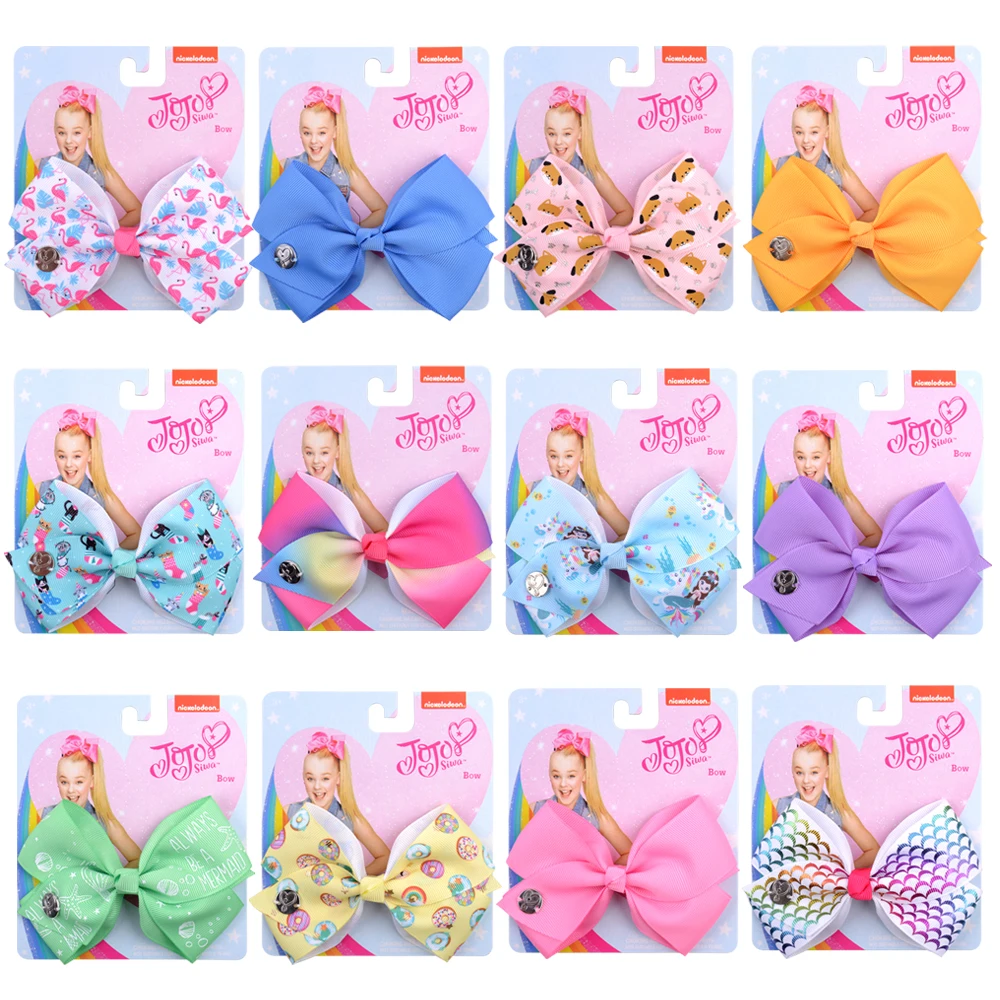 Jojo Siwa Rainbow Printed Knot Ribbon Clip, Acessórios para Cabelo Infantil, Arcos, 4.5 \