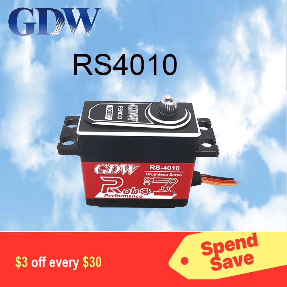 GDW RS4010 45kg High Torque High Speed Coreless Motor Metal Gear Digital Micro Servo For RC Car Fix-wing Robot Manipulator Arm