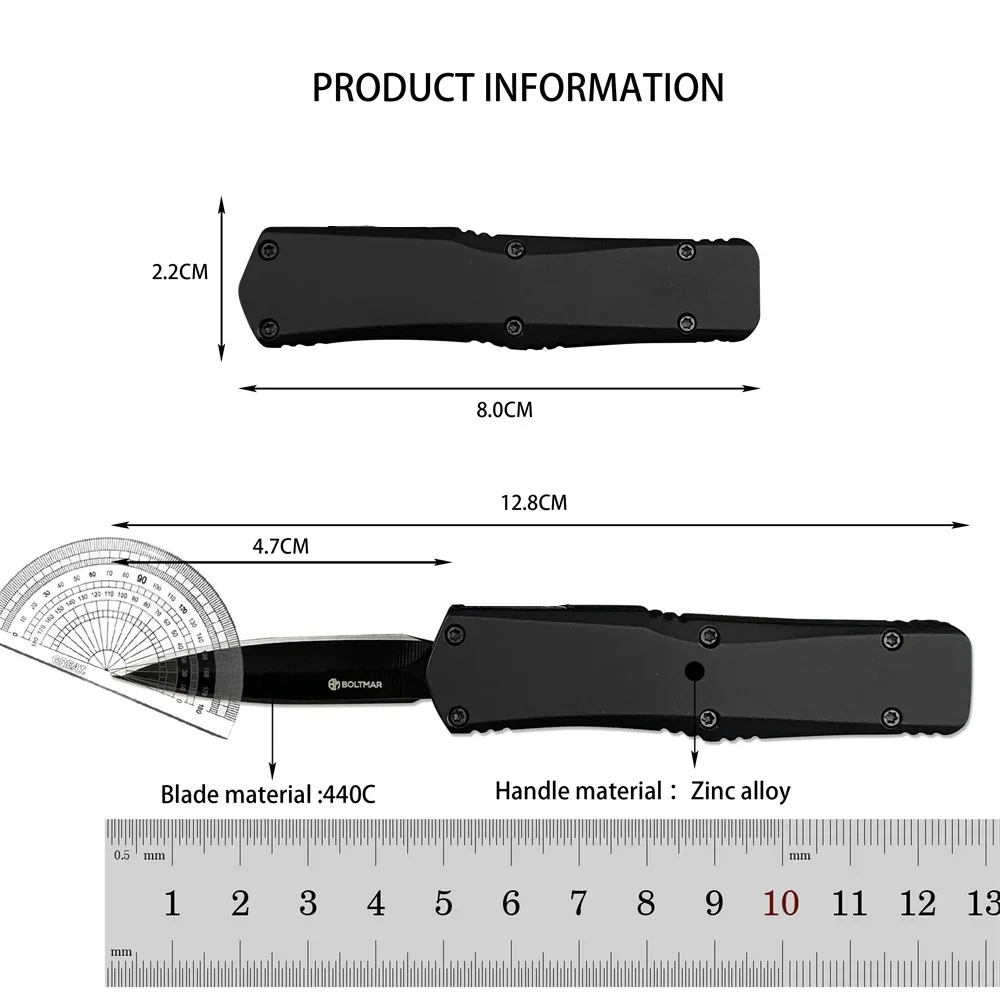 Micro A07 Pocket Hunting Knife 440C Blade 4 Styles Zinc Alloy Handle Outdoor Pocket Knife Multi-functional EDC Tool for Gift