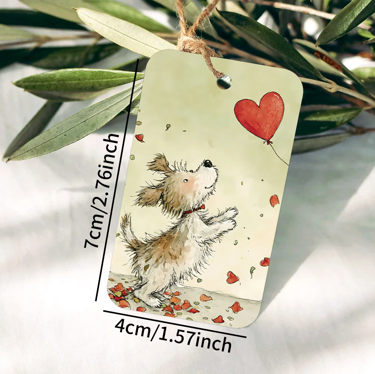 50 Stück niedliche Geschenkanhänger mit Waldtiermotiven und 10 m Hanfseil, dekorative Hängeetiketten für Hochzeit, Geburtstag, Valentinstag, Partygeschenke – Detail 2