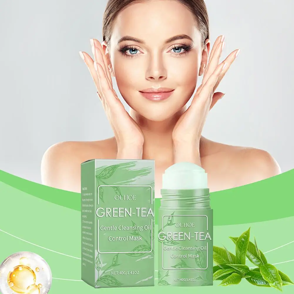 Green Tea Face Deep Cleaning Mud Solid Oil Control Acne Acne Blemish Remove Blackhead Mud Dispel Mark Smearing Film W4H9