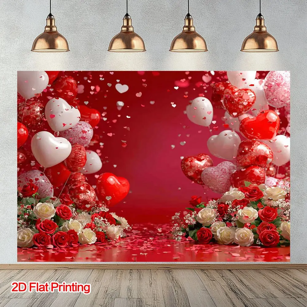 

Фон VIKAMA ко Дню святого Валентина, фон для фотосъемки свадебной вечеринки в форме красного сердца, декор, моющийся