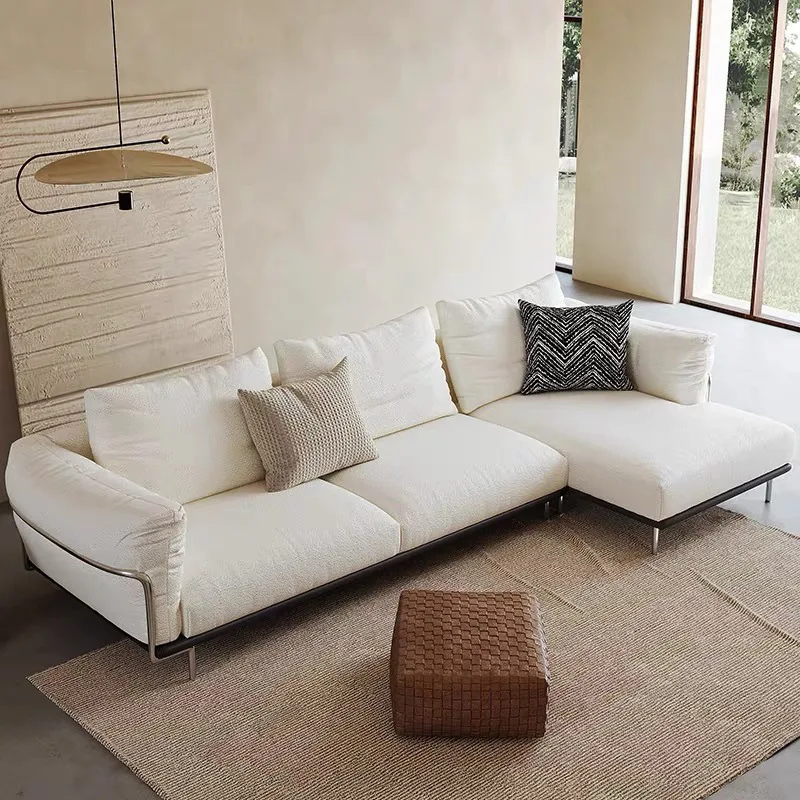Medieval fabric sofa, straight row sofa, retro no-wash simple sofa