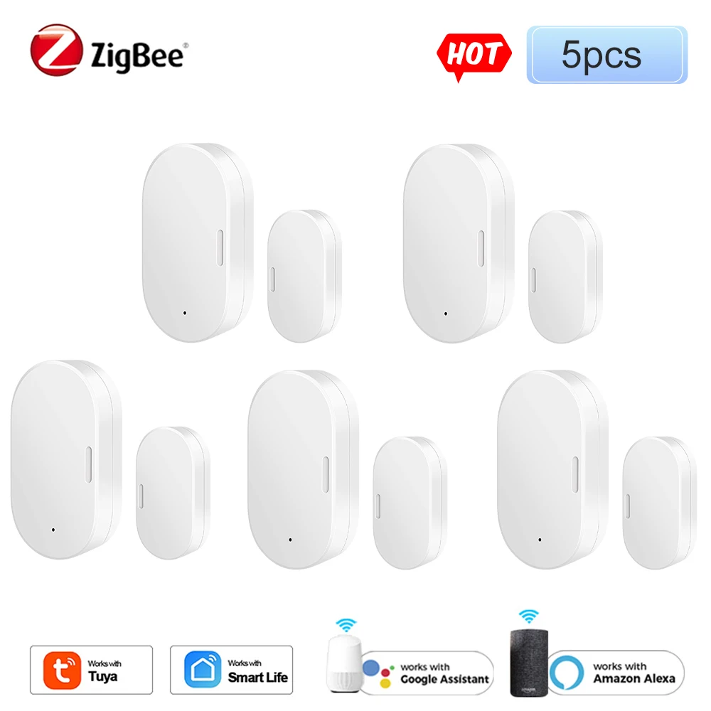 Tuya Zigbee Door Sensor Door Open/Closed Detector Home Alarm Security Protection Smart Life Control Need Zigbee Hub to Work