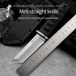 EDC Mini Samurai Combat Knife Outdoor Tactical Military Fixed Blade Self Defense Knives Hunting Multitool Survival Gear Tools