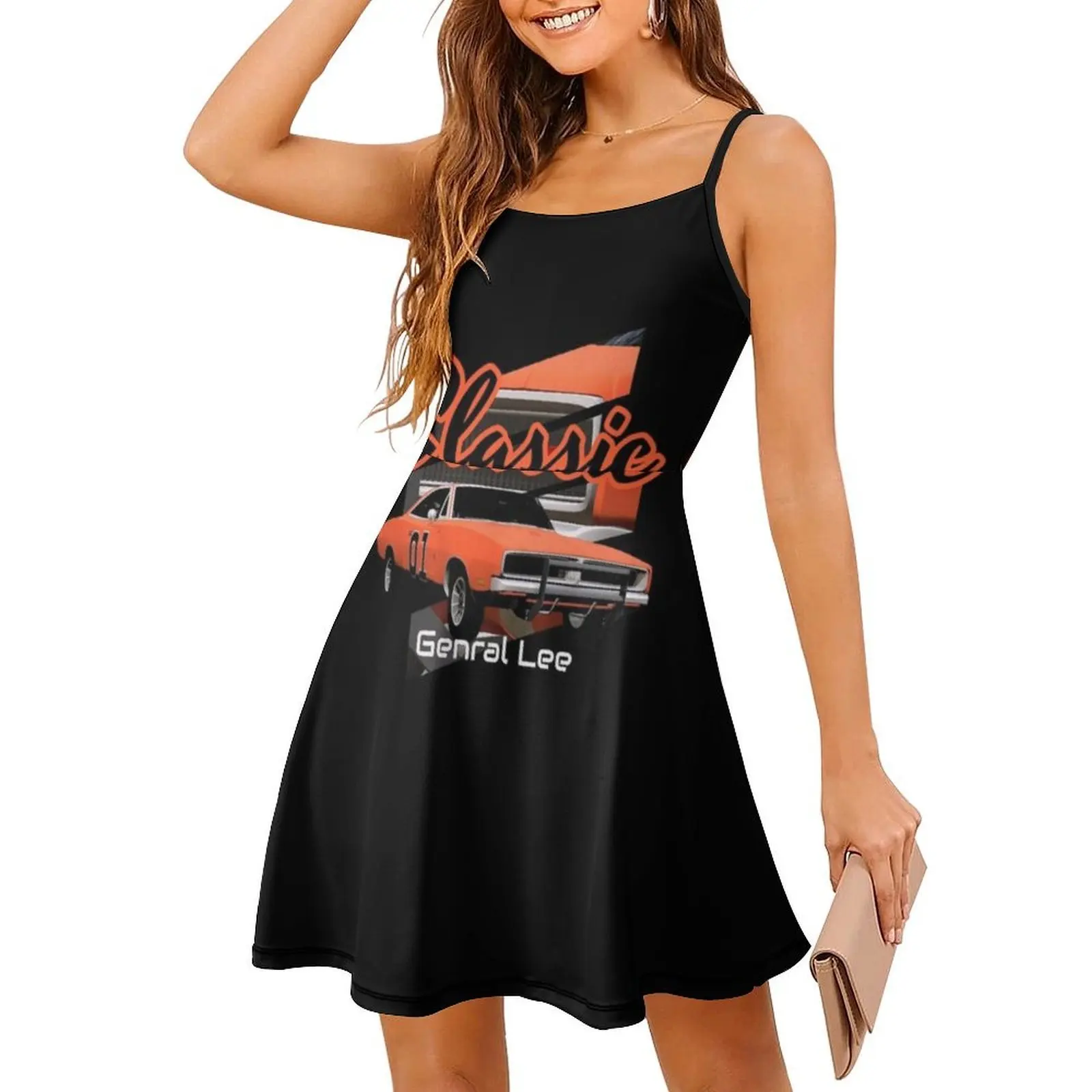فستان الحفلات الأنيق للنساء من General Lee 01 على شكل حرف A مع خيارات قصيرة/طويلة/بدون أكمام شاحن General Lee Of Hazzard #3