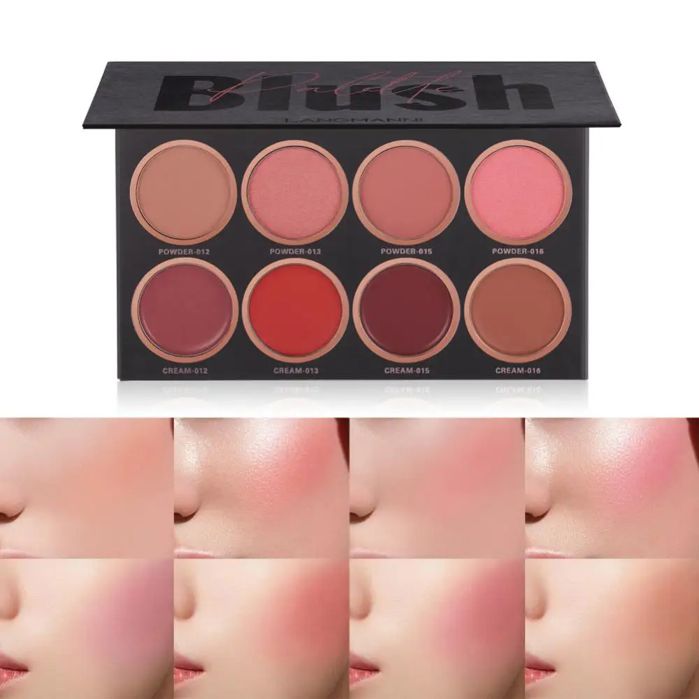 Matte perlmutt erröten natürliche Wangen tönung erröten Wange Rouge Schönheits kosmetik 8 Farben erröten Palette Gesichts kontur erröten Gesicht Make-up