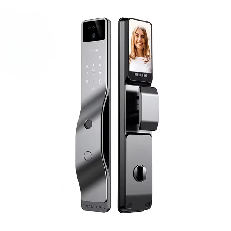 

3d Face Recognition Fingerprint Keyless Entry Smart Front Door Lock with Camera Wifi