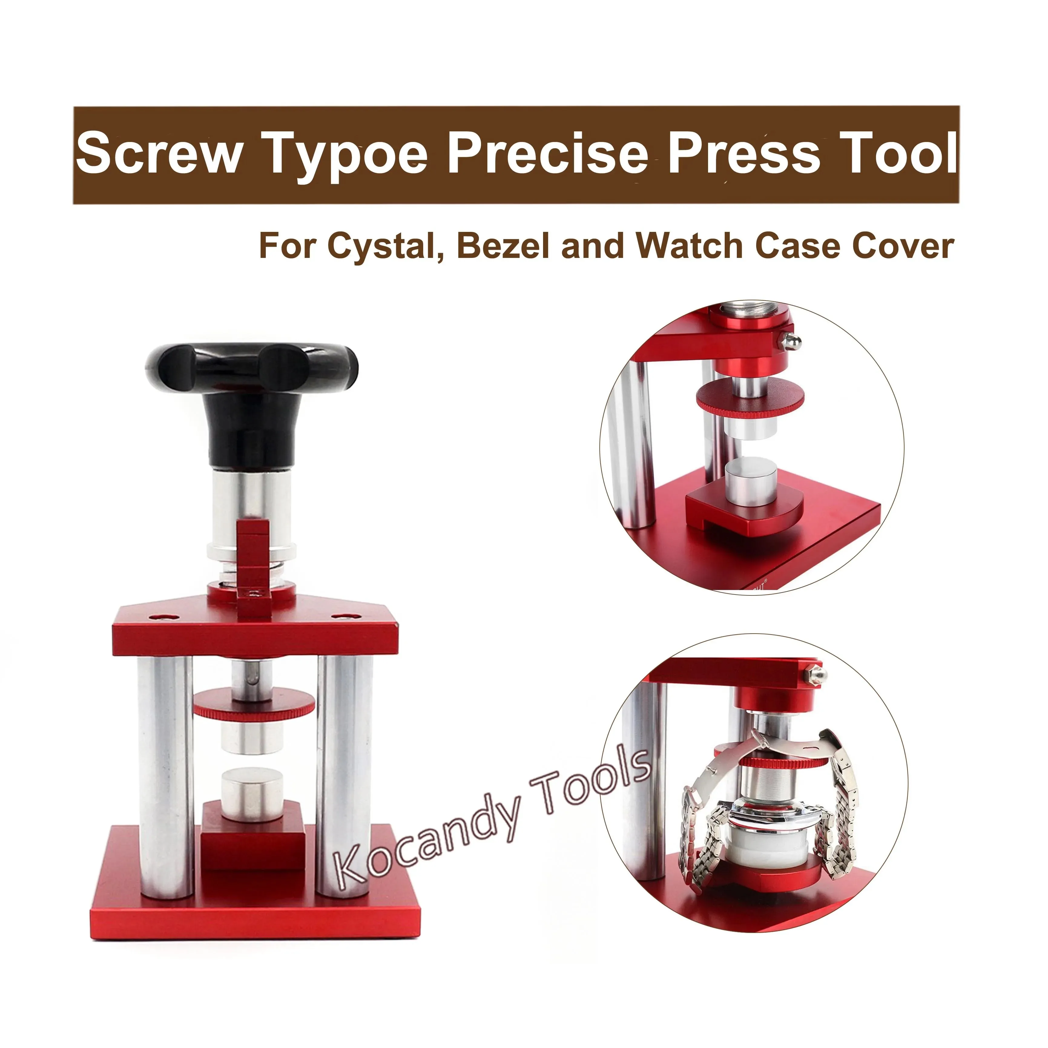 ประเภทสกรูที่แม่นยําคริสตัล BEZEL นาฬิกาฝาครอบด้านหลังเครื่องมือกด 20 Dies กดชุดซ่อมนาฬิกา