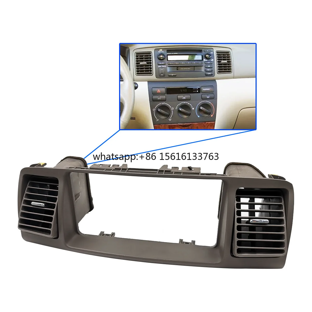 

Dash Frame For Toyota Corolla 2003 2004 2005 2006 Center Radio Bezel With Air Vents Matte Finish Plastic