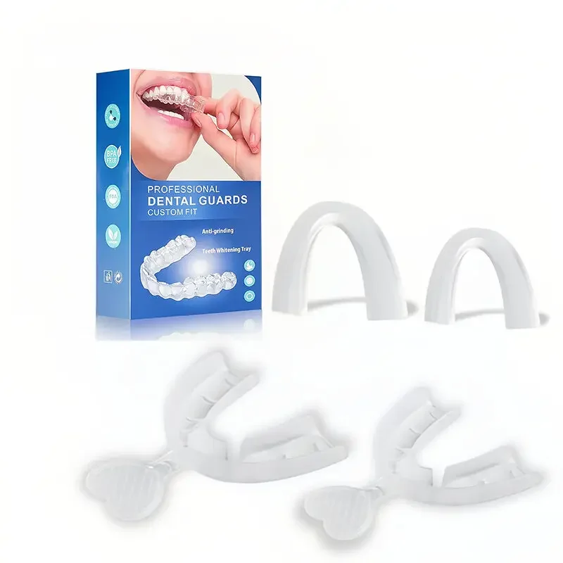 2 Pack Mouth Guard for Grinding Teeth with Tray Moldable Dental Guard for Sleeping Bruxism Teeth Whitening Protector Retainer