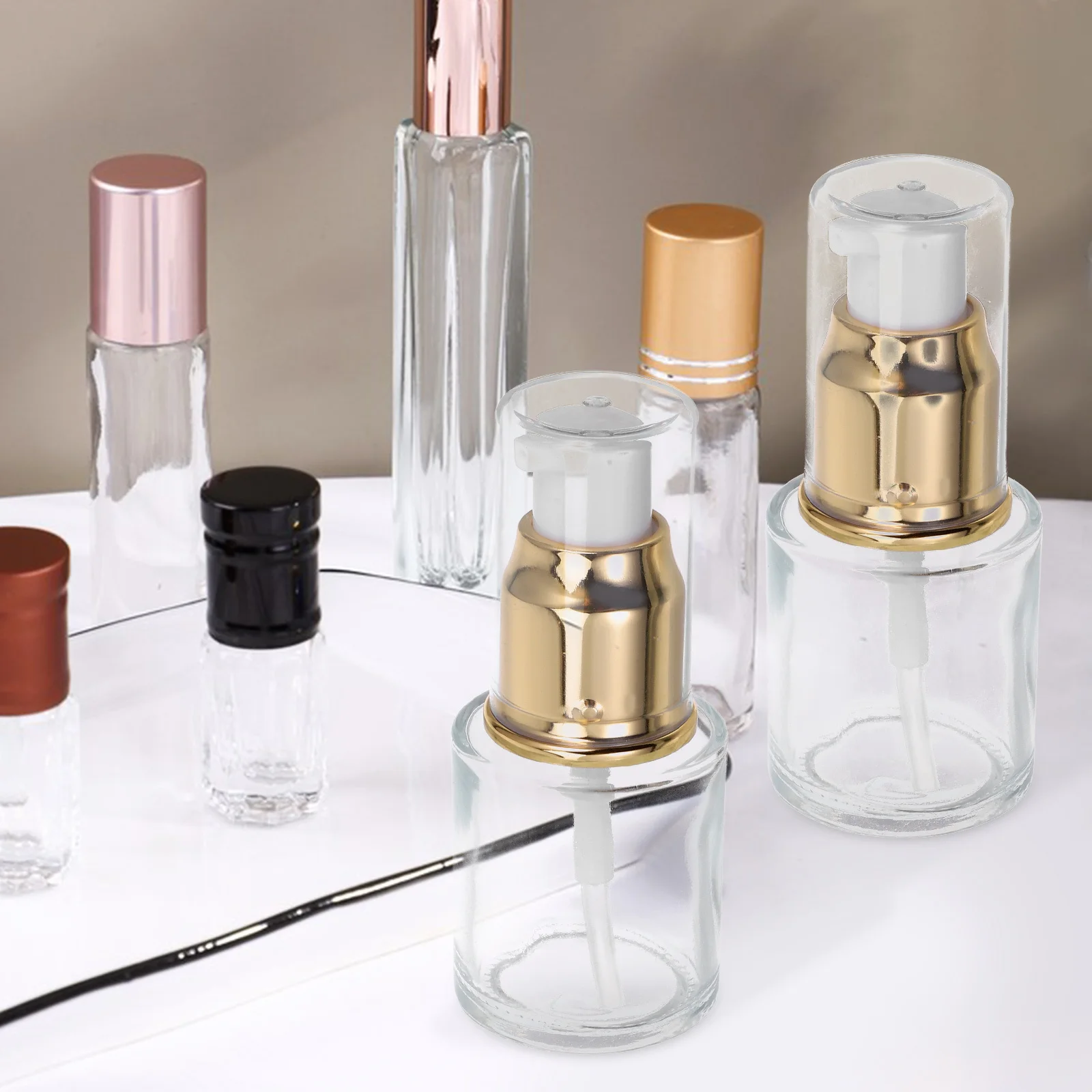 5 قطعة زجاجات الضغط الفارغة زجاجات مضخة صديقة للبيئة المحمولة للسفر زيت طبيعي مضخة مرنة للضغط على زيت الأظافر