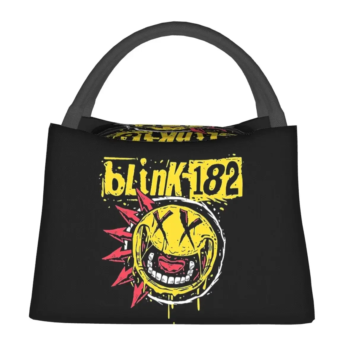 Blink 182 Punk Smile Lunch Bags Insulated Bento Box Waterproof Lunch Tote Picnic Bags Cooler Thermal Bag for Woman Student