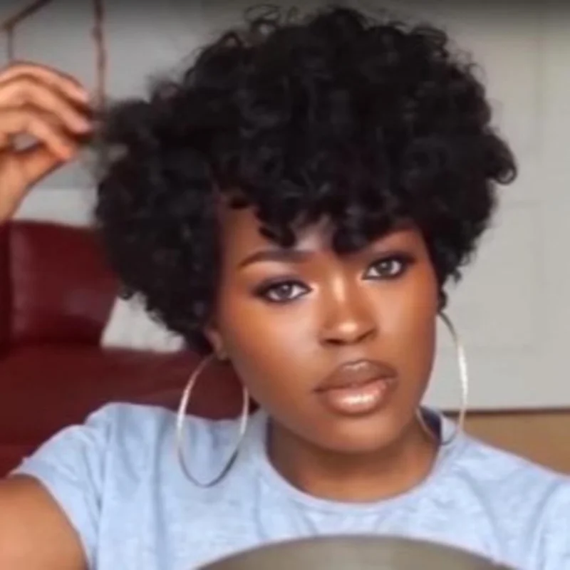 African , , European and American fashion wig, synthetic short curly hair