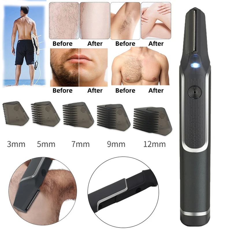 

Beard Trimmer for Men Hair Clippers for Men Professional Rechargeable Cordless Back Shavers Body Trimmer Hair Cutting Tools 5.0