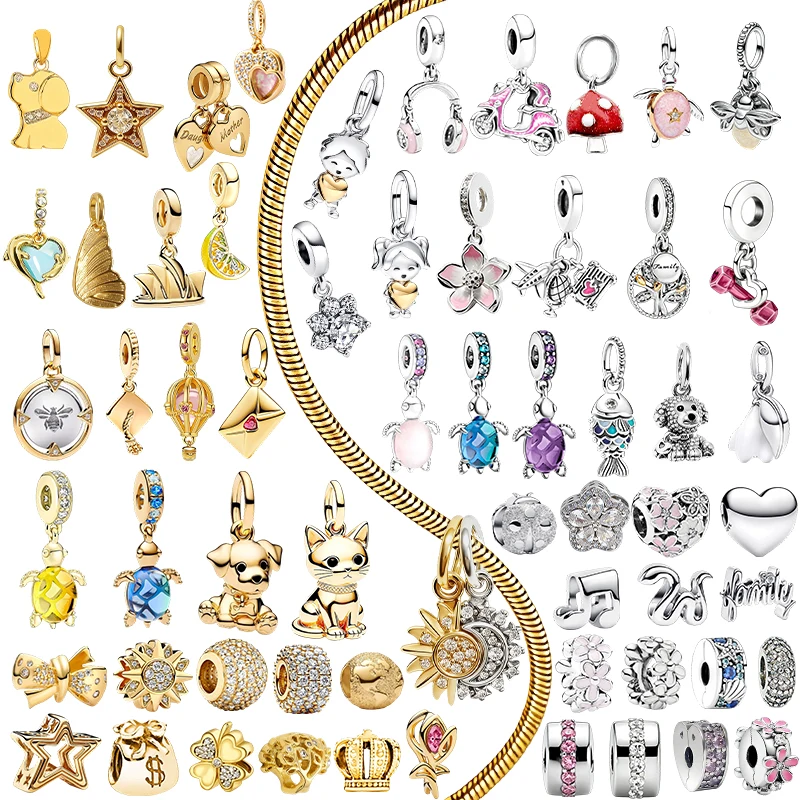 Original Charm-Perlen, im Dunkeln leuchtende Pilz-Anhänger & rosa Roller-Anhänger Charm-Perlen, passend für Anhänger-Armbänder, Damenschmuck, Geschenk.