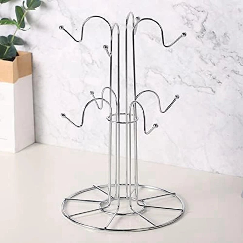 

Cup Drying Rack With 8 Hooks Drainer Mug Tree Mug Organizer For Home Desktop, Durable Fine Workmanship