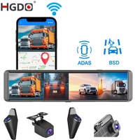 HGDO M106 4 Channel Mirror 4 KDash Cam Rear View Mirror Video Recorder 1080P Backup Left Right Side Camera with ADAS BSD WIFI