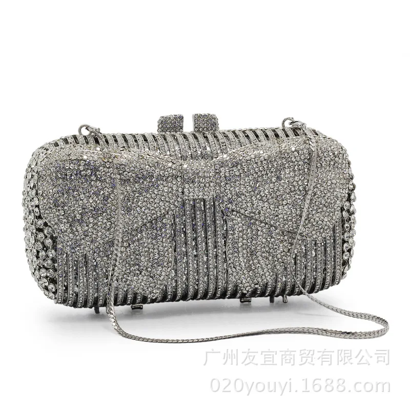 Diamond With Diamond Clutch Bag Big Red Bow Wallet Heavy Handmade Evening Bag Luxury Bags Designer Bolsos Lujosos Marcas Famosas