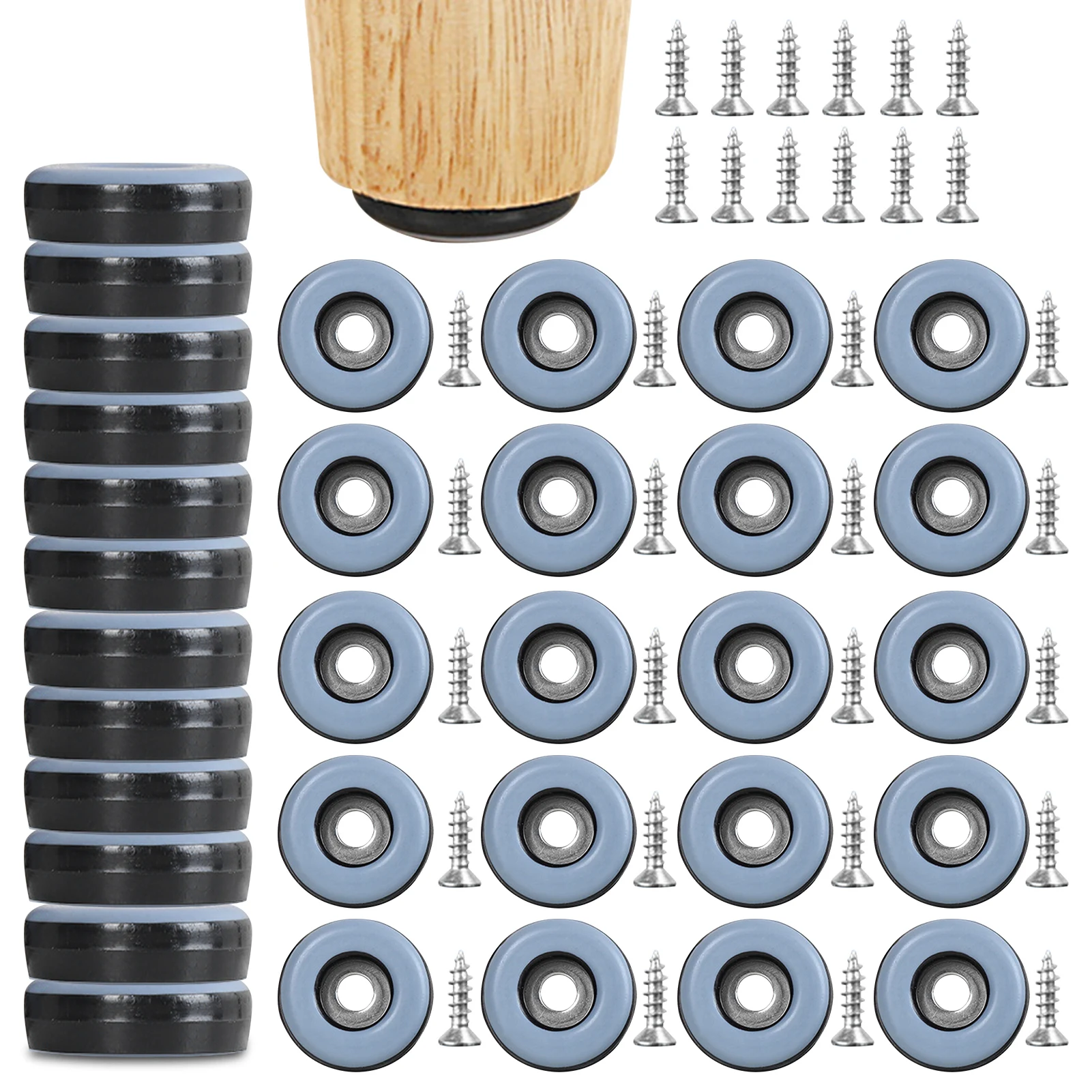 32pcs 22mm Hardwood Floors Sturdy Counter Fittings With Screws Table Sofa Labor Saving Moving Protect Carpet Furniture Sliders